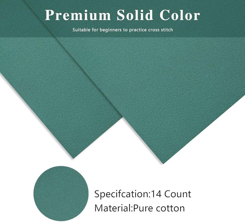 Zhenqing 14CT Aida Cloth - 30x35 Inch Cross Stitch Fabric for Embroidery, Pre-Cut Needlework Material, Acid-Free, Durable Weave(Dark Green) - Image 3